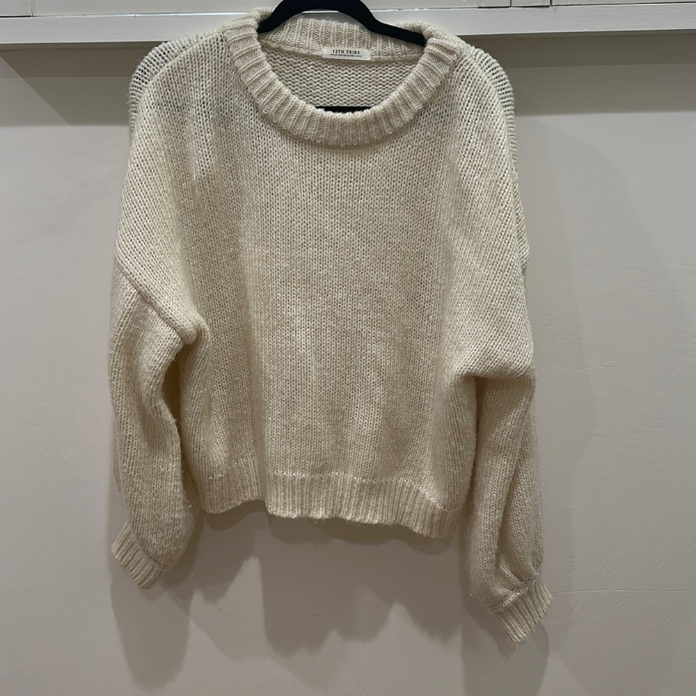 12th Tribe Balloon Sleeve Knitted Sweater Small